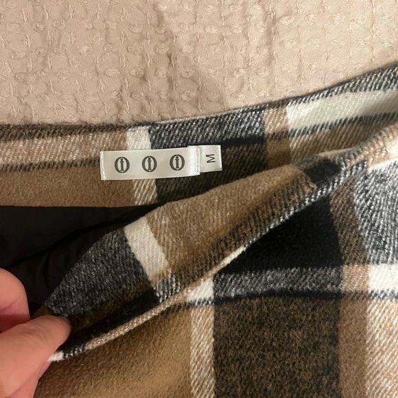 Wool Plaid Mini Skirt - Picture 2 of 5